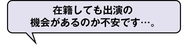 在籍しても出演の機会があるのか不安です…。