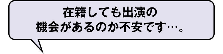 在籍しても出演の機会があるのか不安です…。