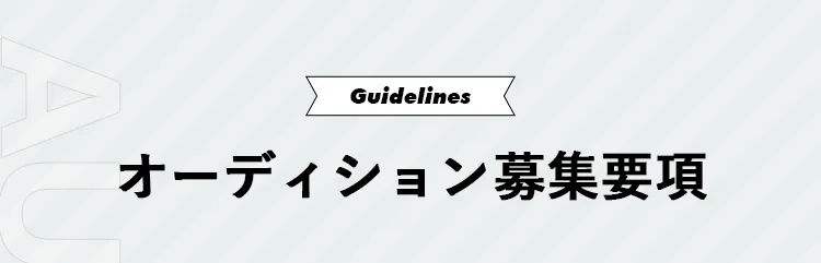 オーディション募集要項